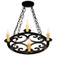 Meyda Lighting Ashley 20" 4-Light Blackwash Chandelier With Ivory Faux Candlelight