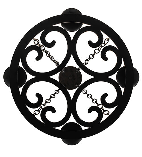 Meyda Lighting Ashley 20" 4-Light Blackwash Chandelier With Ivory Faux Candlelight