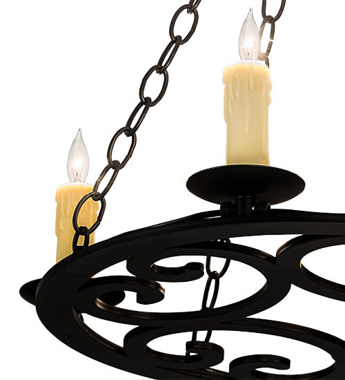 Meyda Lighting Ashley 20" 4-Light Blackwash Chandelier With Ivory Faux Candlelight