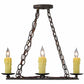 Meyda Lighting Ashley 21" 4-Light Copper Rust Chandelier With Ivory Faux Candlelight