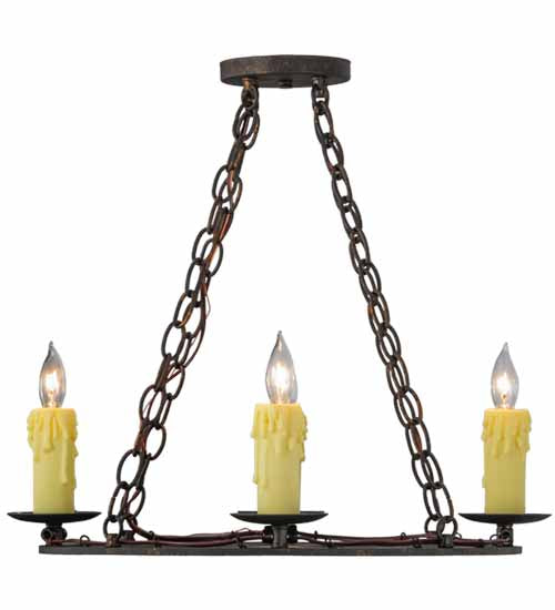 Meyda Lighting Ashley 21" 4-Light Copper Rust Chandelier With Ivory Faux Candlelight