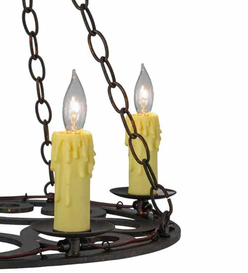 Meyda Lighting Ashley 21" 4-Light Copper Rust Chandelier With Ivory Faux Candlelight