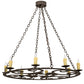 Meyda Lighting Ashley 42" 8-Light Gilded Tobacco Chandelier With Ivory Faux Candlelight