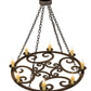 Meyda Lighting Ashley 42" 8-Light Gilded Tobacco Chandelier With Ivory Faux Candlelight