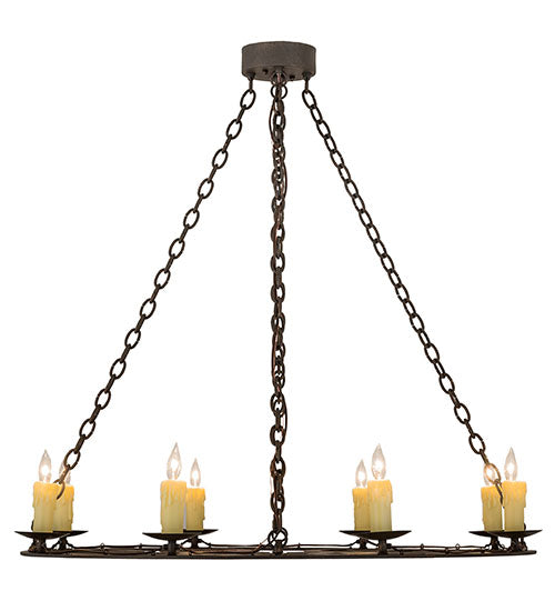 Meyda Lighting Ashley 42" 8-Light Gilded Tobacco Chandelier With Ivory Faux Candlelight