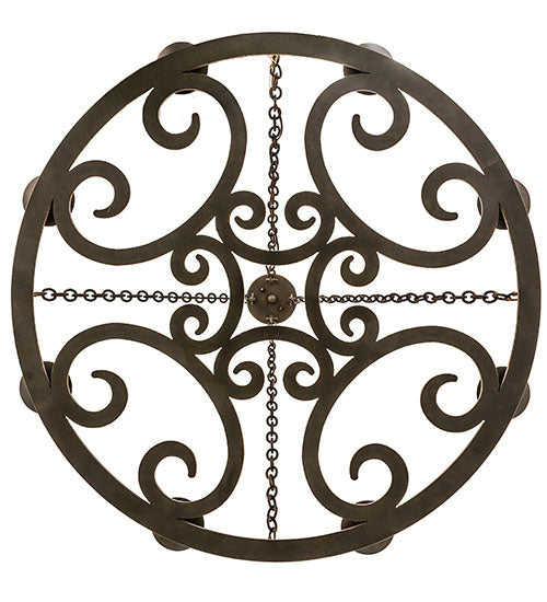 Meyda Lighting Ashley 42" 8-Light Gilded Tobacco Chandelier With Ivory Faux Candlelight