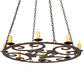 Meyda Lighting Ashley 42" 8-Light Gilded Tobacco Pendant Light With Ivory Faux Candlelight
