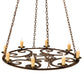 Meyda Lighting Ashley 42" 8-Light Gilded Tobacco Pendant Light With Ivory Faux Candlelight