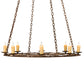 Meyda Lighting Ashley 42" 8-Light Gilded Tobacco Pendant Light With Ivory Faux Candlelight