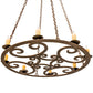 Meyda Lighting Ashley 42" 8-Light Gilded Tobacco Pendant Light With Ivory Faux Candlelight