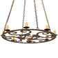 Meyda Lighting Ashley 42" 8-Light Gilded Tobacco Pendant Light With Ivory Faux Candlelight