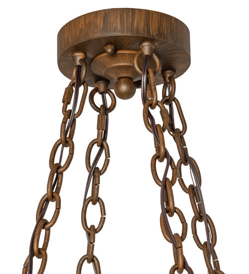 Meyda Lighting Ashley 42" 8-Light Rustic Iron Chandelier With Ivory Faux Candlelight