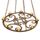 Meyda Lighting Ashley 42" 8-Light Rustic Iron Chandelier With Ivory Faux Candlelight