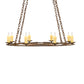 Meyda Lighting Ashley 42" 8-Light Rustic Iron Chandelier With Ivory Faux Candlelight