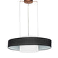 Meyda Lighting Ashton 36" Brushed Copper Pendant Light With Black Textrene & Statuario Idalight Shade