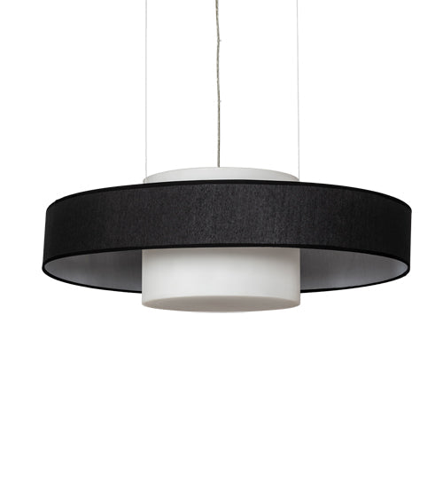 Meyda Lighting Ashton 36" Brushed Copper Pendant Light With Black Textrene & Statuario Idalight Shade