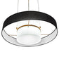 Meyda Lighting Ashton 36" Brushed Copper Pendant Light With Black Textrene & Statuario Idalight Shade