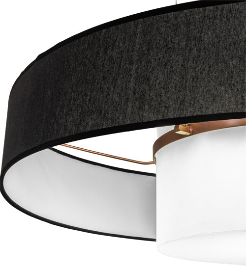 Meyda Lighting Ashton 36" Brushed Copper Pendant Light With Black Textrene & Statuario Idalight Shade