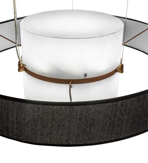 Meyda Lighting Ashton 36" Brushed Copper Pendant Light With Black Textrene & Statuario Idalight Shade