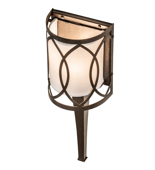 Meyda Lighting Ashville 221009 6" Gilded Tabacco Wall Sconce With Laura Cream Textrene Shade