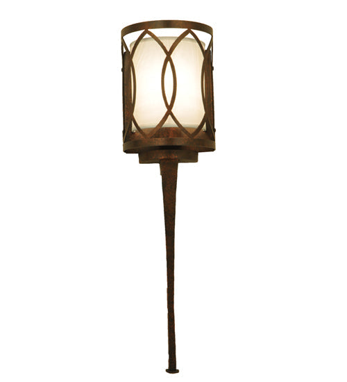 Meyda Lighting Ashville 6" Gilded Tabacco Wall Sconce With Laura Cream Textrene Shade