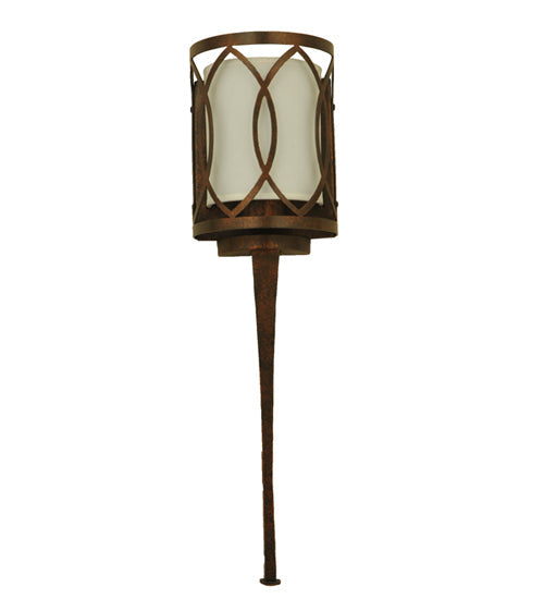 Meyda Lighting Ashville 6" Gilded Tabacco Wall Sconce With Laura Cream Textrene Shade