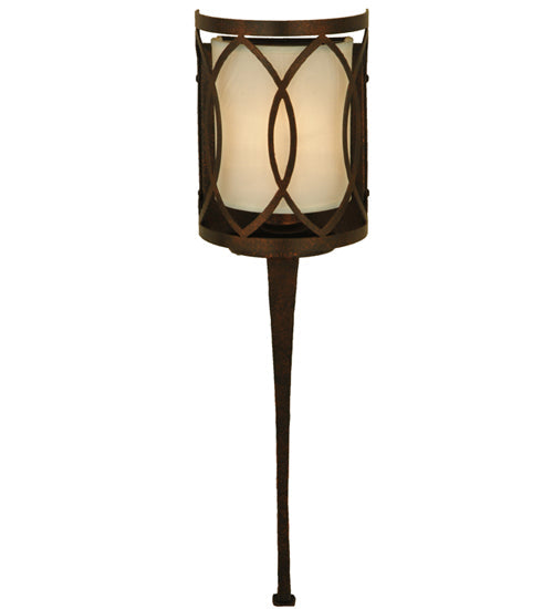 Meyda Lighting Ashville 6" Gilded Tabacco Wall Sconce With Laura Cream Textrene Shade