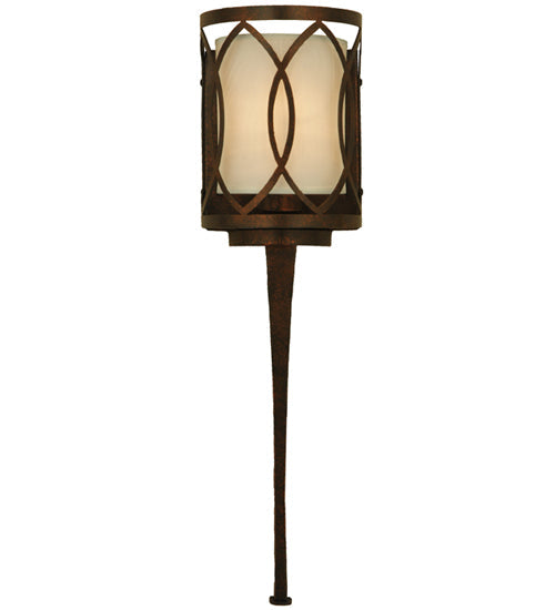 Meyda Lighting Ashville 6" Gilded Tabacco Wall Sconce With Laura Cream Textrene Shade