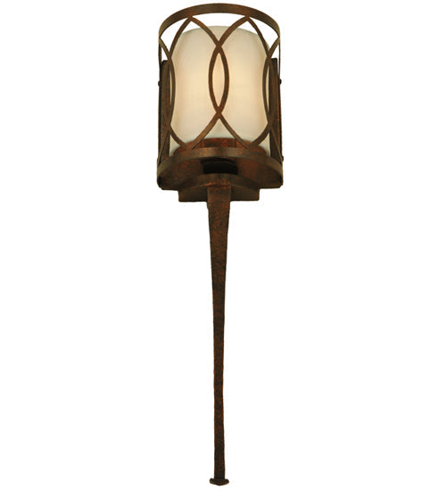 Meyda Lighting Ashville 6" Gilded Tabacco Wall Sconce With Laura Cream Textrene Shade