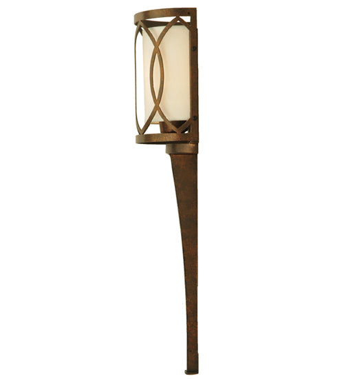 Meyda Lighting Ashville 6" Gilded Tabacco Wall Sconce With Laura Cream Textrene Shade
