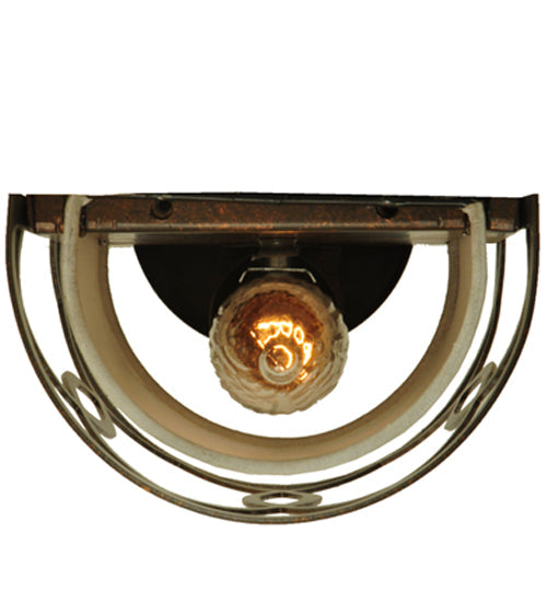 Meyda Lighting Ashville 6" Gilded Tabacco Wall Sconce With Laura Cream Textrene Shade