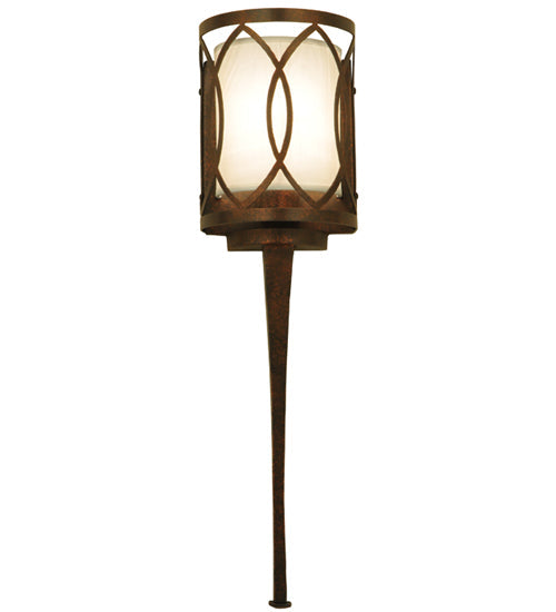 Meyda Lighting Ashville 6" Gilded Tabacco Wall Sconce With Laura Cream Textrene Shade