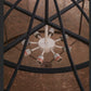 Meyda Lighting Aspen 49" 8-Light Antique Iron Gate Pendant Light With Silver Mica Shade Glass