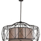 Meyda Lighting Aspen 49" 8-Light Antique Iron Gate Pendant Light With Silver Mica Shade Glass