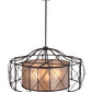 Meyda Lighting Aspen 49" 8-Light Antique Iron Gate Pendant Light With Silver Mica Shade Glass