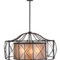 Meyda Lighting Aspen 49" 8-Light Antique Iron Gate Pendant Light With Silver Mica Shade Glass