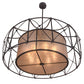 Meyda Lighting Aspen 49" 8-Light Antique Iron Gate Pendant Light With Silver Mica Shade Glass