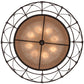 Meyda Lighting Aspen 49" 8-Light Antique Iron Gate Pendant Light With Silver Mica Shade Glass
