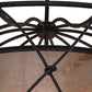 Meyda Lighting Aspen 49" 8-Light Antique Iron Gate Pendant Light With Silver Mica Shade Glass