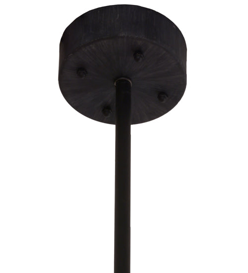 Meyda Lighting Aspen 49" 8-Light Antique Iron Gate Pendant Light With Silver Mica Shade Glass