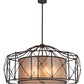 Meyda Lighting Aspen 49" 8-Light Antique Iron Gate Pendant Light With Silver Mica Shade Glass
