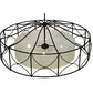 Meyda Lighting Aspen 53" 4-Light Antique Rust Semi-flush Mount Ceiling Light With White Textrene & Statuario Idalight Shade
