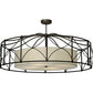 Meyda Lighting Aspen 53" 4-Light Antique Rust Semi-flush Mount Ceiling Light With White Textrene & Statuario Idalight Shade