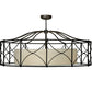 Meyda Lighting Aspen 53" 4-Light Antique Rust Semi-flush Mount Ceiling Light With White Textrene & Statuario Idalight Shade