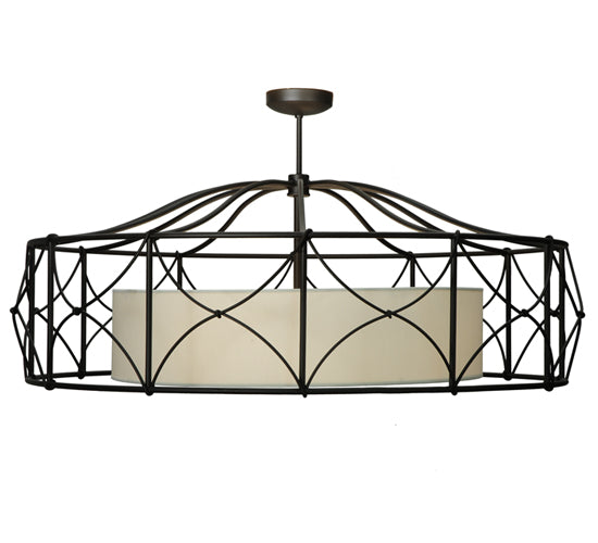 Meyda Lighting Aspen 53" 4-Light Antique Rust Semi-flush Mount Ceiling Light With White Textrene & Statuario Idalight Shade