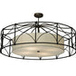 Meyda Lighting Aspen 53" 4-Light Antique Rust Semi-flush Mount Ceiling Light With White Textrene & Statuario Idalight Shade
