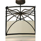 Meyda Lighting Aspen 53" 4-Light Antique Rust Semi-flush Mount Ceiling Light With White Textrene & Statuario Idalight Shade