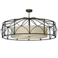 Meyda Lighting Aspen 53" 4-Light Antique Rust Semi-flush Mount Ceiling Light With White Textrene & Statuario Idalight Shade