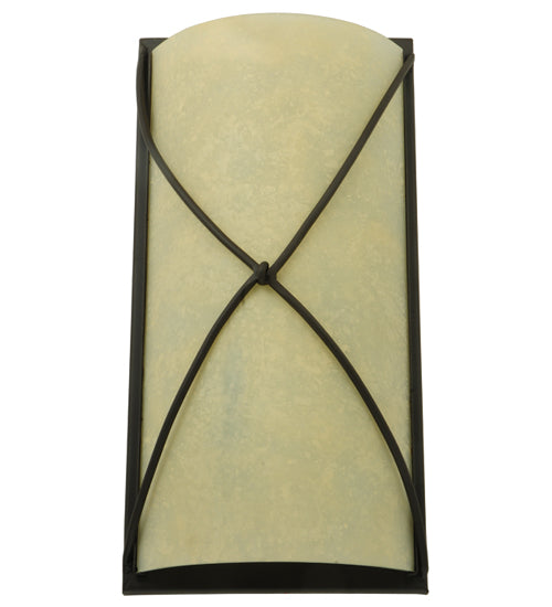 Meyda Lighting Aspen 9" 2-Light Oil Rubbed Bronze Wall Sconce With Clear Seeded Shade Glass