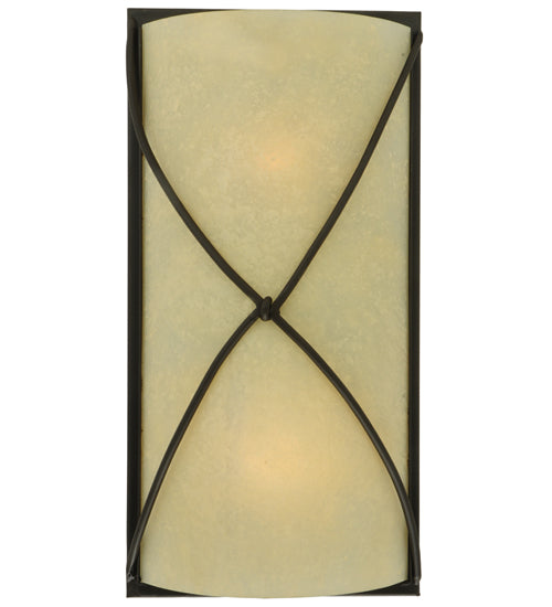 Meyda Lighting Aspen 9" 2-Light Oil Rubbed Bronze Wall Sconce With Clear Seeded Shade Glass
